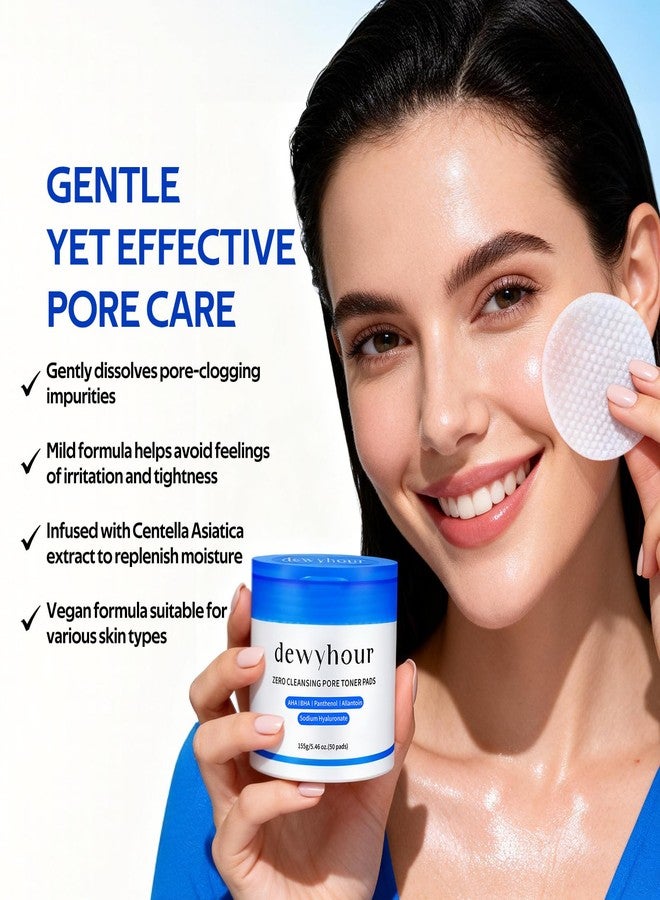 dewyhour Cleansing Face Pads, Gentle Exfoliation Toner Pads for Face with AHA & BHA – Korean Skin Care Moisturizing Dual-Sided Textured Pad Sensitive Skin - Image 3